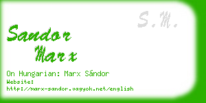 sandor marx business card
